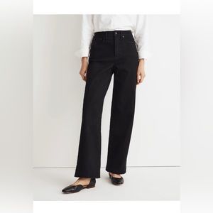 MADEWELL The Perfect Vintage Wide-Leg Jean In Black